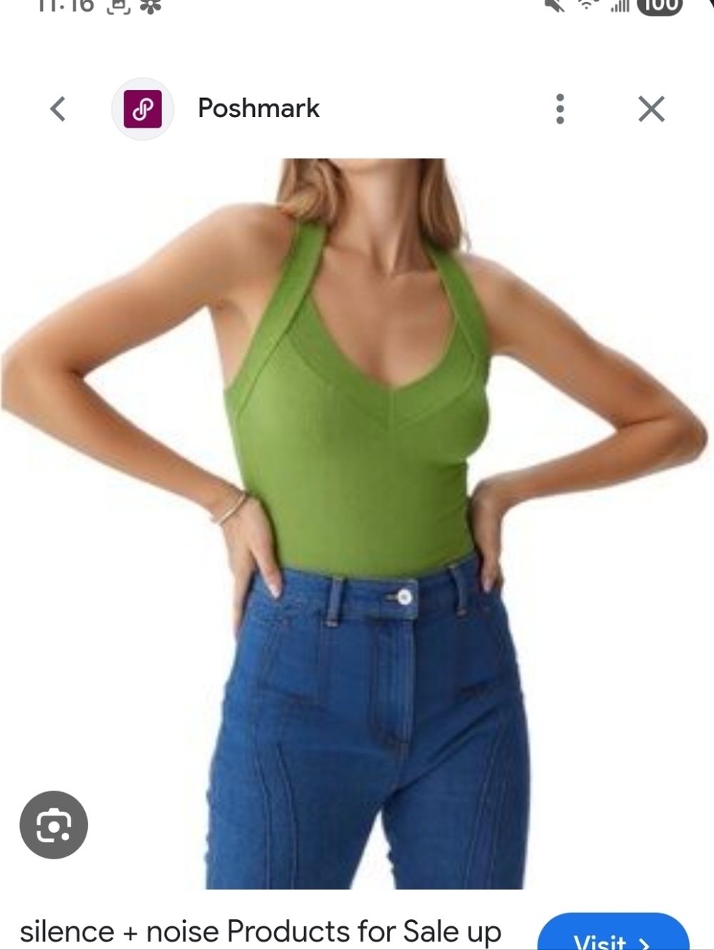 NEW SILENCE AND NOISE URBAN OUTFITTERS HALTER RIBBED TANK TOP kelly Hreen